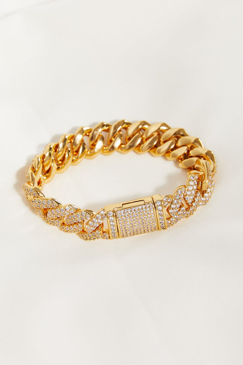 Alloy Inlaid Zircon Bracelet-0